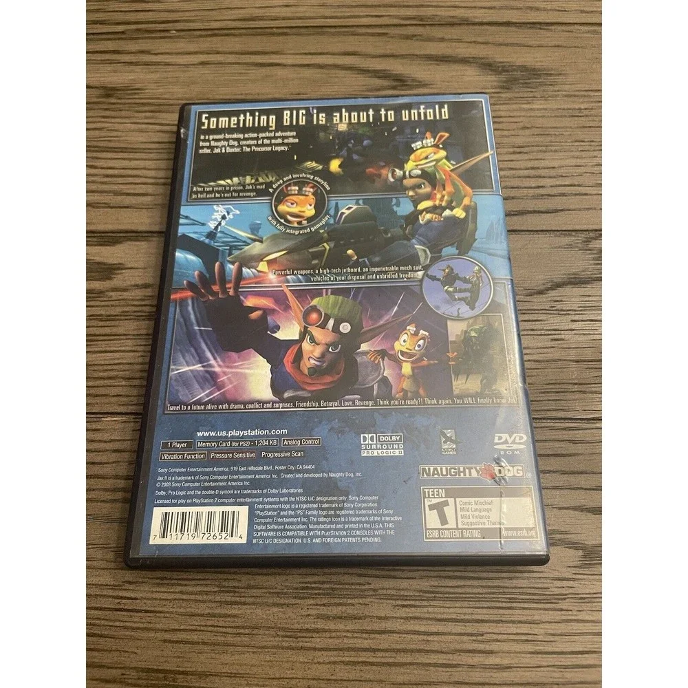 Jak II (Sony PlayStation 2) PS2 Video Game Black Label Tested Working